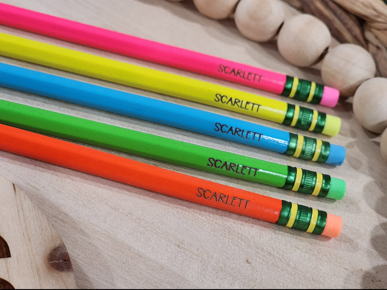 Engraved Neon Pencils